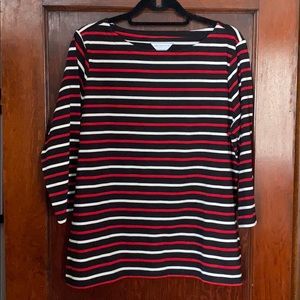 NWT XL Liz Claiborne Striped Boatneck Shirt